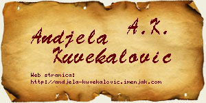 Anđela Kuvekalović vizit kartica